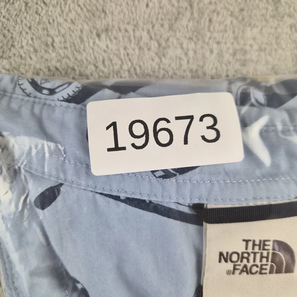 The North Face Campsite Shirt Mens XXL Blue Short Sleeve Outdoor Activity Print